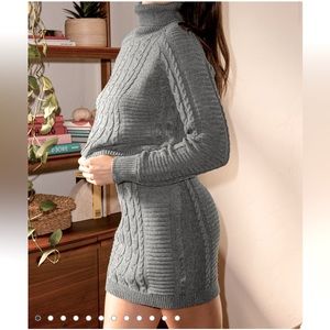 Brand new! In the Cards Grey Cable Knit Two-Piece
Sweater Dress